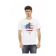 Wit Katoenen T-Shirt met Voorprint Trussardi , White , Heren
