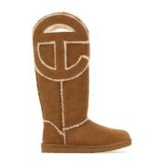 Logo Laarzen in Biscuit Suede UGG , Brown , Dames