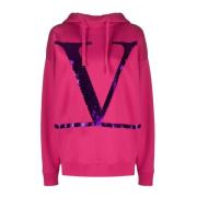 Bedrukte Logo Hoodie Valentino , Pink , Dames