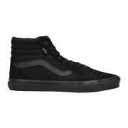 Zwarte Leren Sneaker Boot Vans , Black , Heren