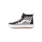 Zwart/Wit Checkerboard Hoge Sneaker Vans , Black , Heren