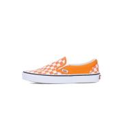Klassieke Slip-On Checkerboard Sneakers Vans , Orange , Heren