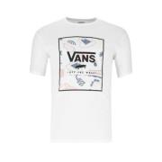 Klassieke Box Print T-Shirt Vans , White , Heren