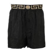 Greca Tailleband Shorts Maat: 5, kleur: Zwart Versace , Black , Heren