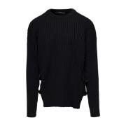 Zwarte Sweaters met Gesp Look Versace , Black , Heren