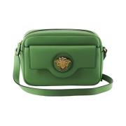 Mintgroene Kalfsleren Camera Schoudertas Versace , Green , Dames