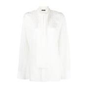 Witte Overal Print Shirt met Medusa Hardware Versace , White , Dames