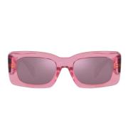 Rechthoekige zonnebril met paarse lens en transparant roze frame Versa...