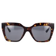 Vierkante zonnebril met donkergrijze lens en Havana-frame Versace , Br...