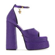 Paarse satijnen Medusa Aevitas sandalen Versace , Purple , Dames