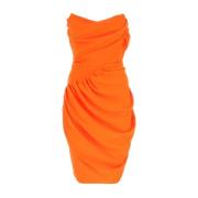 Fluo oranje polyester puntige korsetjurk Vivienne Westwood , Orange , ...