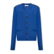 Cardigan met logo Vivienne Westwood , Blue , Heren