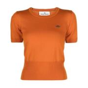 Oranje Gebreide Top van Wol Vivienne Westwood , Orange , Dames