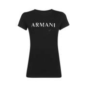 Klassieke Stijl T-Shirt, Diverse Kleuren Armani Exchange , Black , Dam...