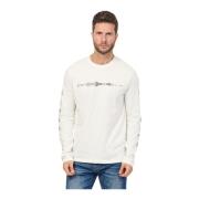 Biologisch Katoenen Wit Jersey Shirt Armani Exchange , White , Heren