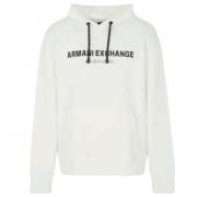 Witte hoodie met borstprint Armani Exchange , White , Heren