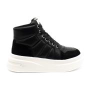 Gewatteerde Leren Platform Sneakers ASH , Black , Dames