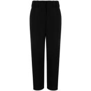 Stijlvolle Noir Wollen Broek Balmain , Black , Dames