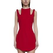 Rode Asymmetrische Dagjurk Balmain , Red , Dames