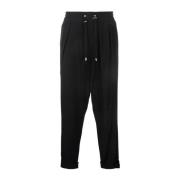 Zwarte sweatpants van crpe met zilveren details Balmain , Black , Here...