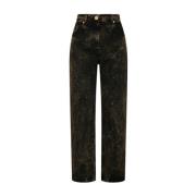 Lavado Straight Jeans Balmain , Brown , Dames