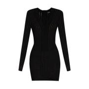 Jurk met lurexdraden Balmain , Black , Dames