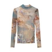 Doorschijnende top met hoge nek Balmain , Multicolor , Dames