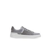 B-Court trainers in perforated monogrammed leather Balmain , Gray , He...