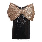 Sequinned dress with oversized bow Balmain , Black , Dames