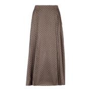 Mini monogram geplooide midi-rok Balmain , Brown , Dames