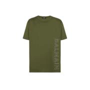 Reflecterend Logo Katoenen T-Shirt Balmain , Green , Heren
