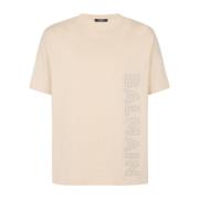 Geëmbosseerd T-shirt Balmain , Beige , Heren