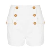 Denim shorts met 6 knopen Balmain , White , Dames