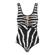 Zebra jacquard body Balmain , Black , Dames