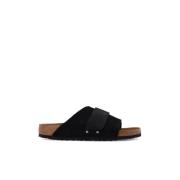 Kyoto slides Birkenstock , Black , Heren