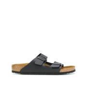 Sandals Arizona Natural Leather Birkenstock , Black , Heren