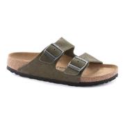 Arizona Suede Sandalen - Thyme Birkenstock , Green , Dames