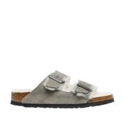 Arizona Shearling Sandalen Birkenstock , Gray , Heren