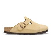 Suede Klompen Boston Stijl Birkenstock , Beige , Dames