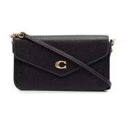 Klassieke Zwarte Leren Crossbody Tas Coach , Black , Dames