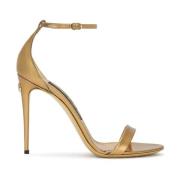 Keira Metallic Hoge Hak Sandalen Dolce & Gabbana , Yellow , Dames