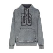 Denim Logo Hoodie Dolce & Gabbana , Gray , Heren