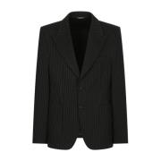 Zwart Gestreept Single-Breasted Blazer Dolce & Gabbana , Black , Heren