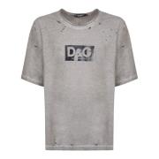 Groene Militaire Stijl T-shirt voor Heren Dolce & Gabbana , Gray , Her...