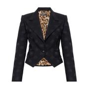 Monogram Cropped Blazer Dolce & Gabbana , Black , Dames