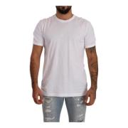 Witte Katoenen Crewneck T-shirt Dolce & Gabbana , White , Heren