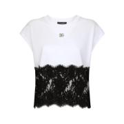 Wit Kant T-Shirt Dolce & Gabbana , White , Dames