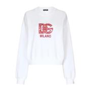 Witte DG Logo Patch Sweatshirt Dolce & Gabbana , White , Dames