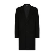 Zwarte enkellange jas voor heren Dolce & Gabbana , Black , Heren