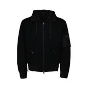 Sweatshirt met rits en capuchon Dolce & Gabbana , Black , Heren